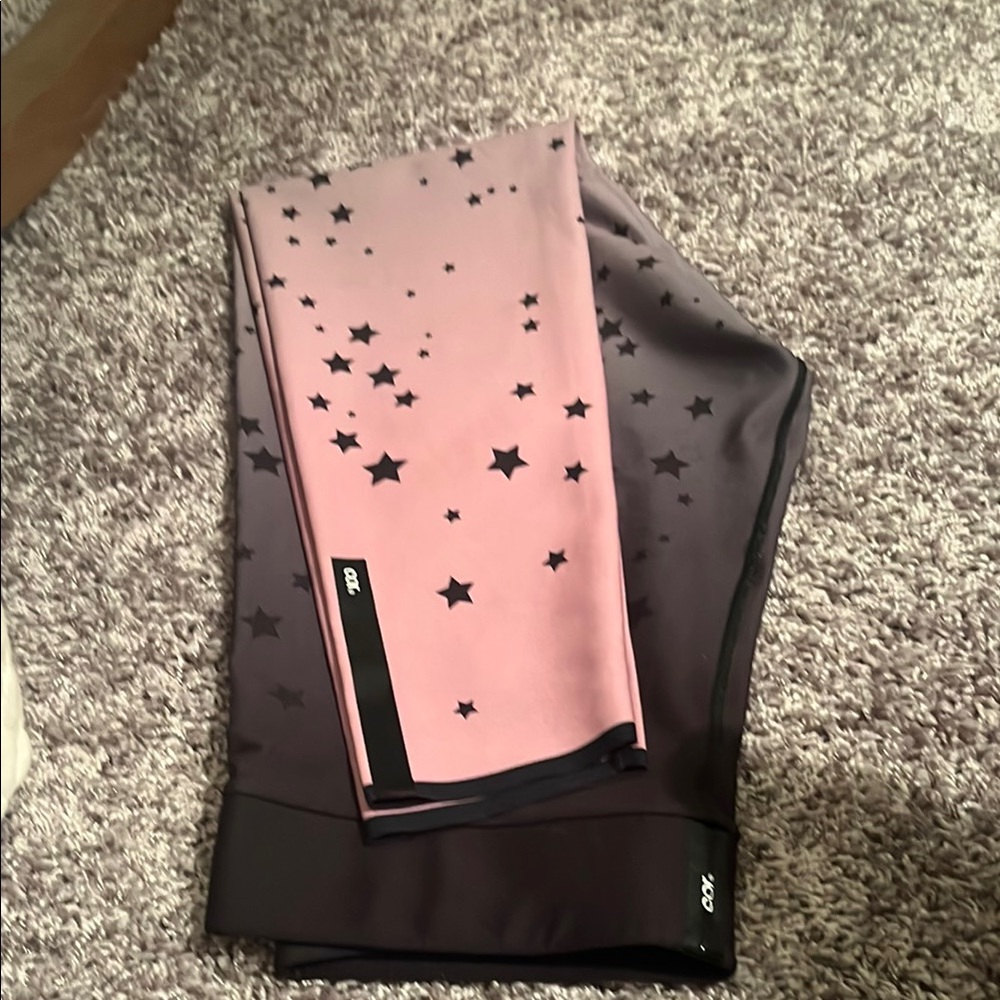 Starry Pink and Black Leggings
